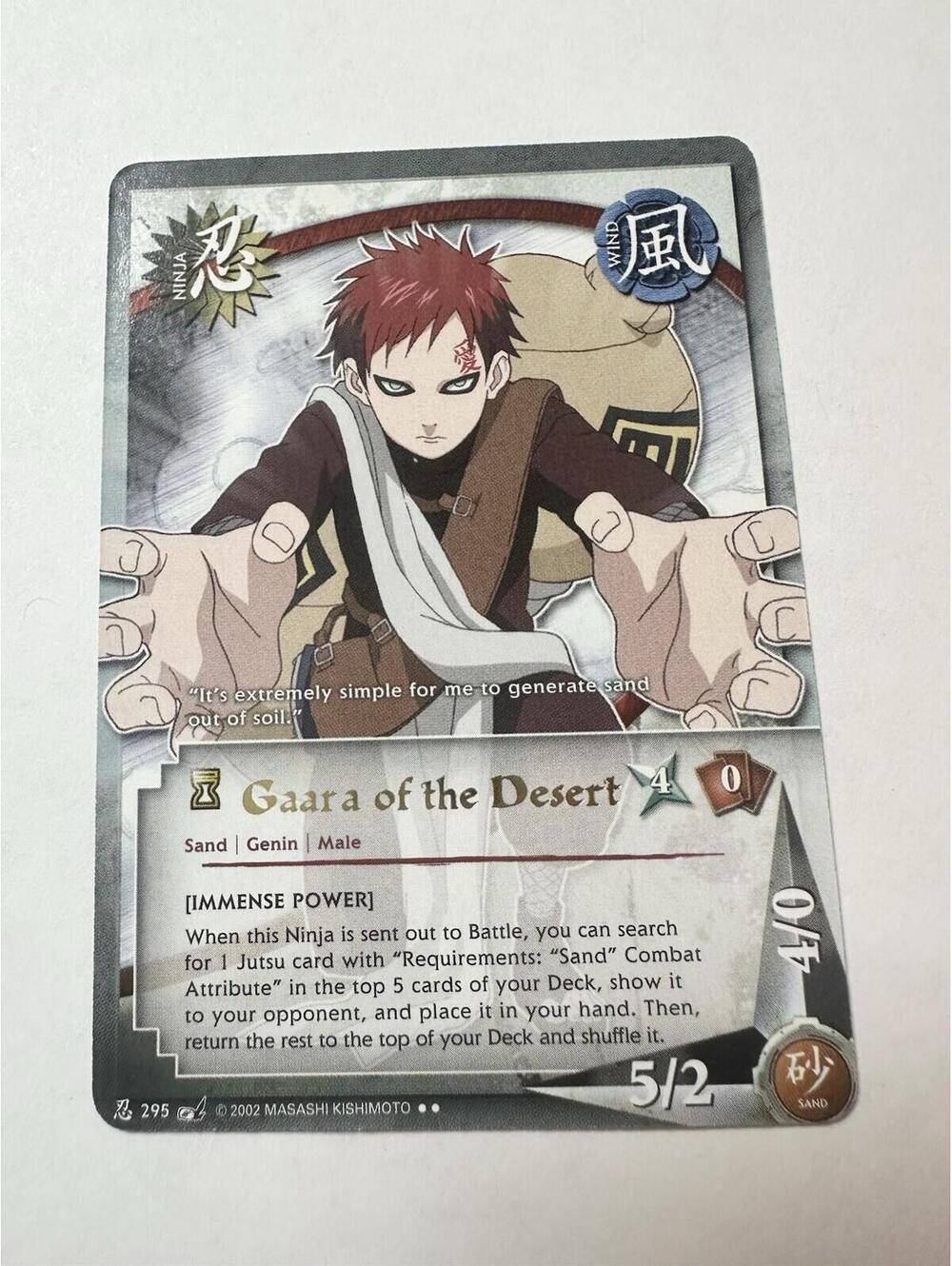 Naruto CCG Gaara of the Desert N-295 Battle of Destiny Super Rare Gold Foil Text